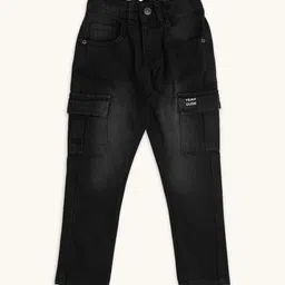 Pantaloons Junior Boys Tapered Fit Mildly Distressed Light Fade Jeans-picture-9
