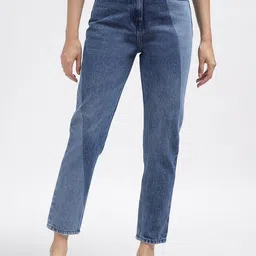 Iconic Women Washed Slim Straight Fit Jeans-image-49
