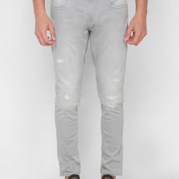 SPYKAR Men Grey Low-Rise Mildly Distressed Light Fade Stretchable Jeans-picture-20