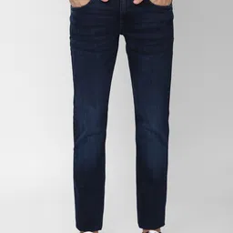 VAN HEUSEN DENIM LABS Men Navy Blue Slim Fit Heavy Fade Jeans image 1