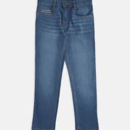 Pantaloons Junior Boys Tapered Fit Light Fade Jeans image 1