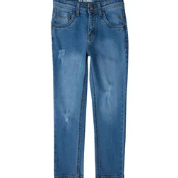 Gini and Jony Boys Slim Fit Mid-Rise Mildly Distressed Light Fade Ripped Jeans-picture-16