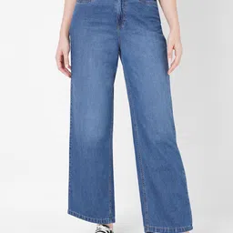 Kraus Jeans Women Wide Leg High-Rise Light Fade Pure Cotton Jeans-image-34