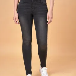 SF JEANS by Pantaloons Women Grey Skinny Fit High-Rise Light Fade Jeans-picture-11