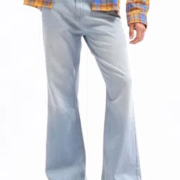 The Indian Garage Co Men Bootcut Pure Cotton Light Fade Jeans-picture-15