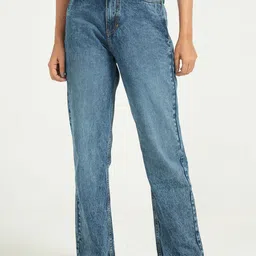 URBAN POCHE Women Straight Fit High-Rise Heavy Fade Jeans-image-5