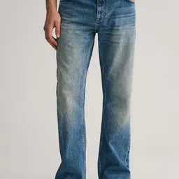 GANT Men Slim Fit Low Distress Light Fade Cotton Jeans-image-17