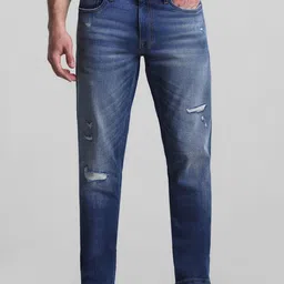 Jack & Jones Men Tim Slim Fit Mildly Distressed Heavy Fade Stretchable Jeans-picture-30