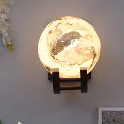 Homesake Brown Nordic Wooden Zedo Wall Lamps with Marble Glass Shades - Saturn-picture-41