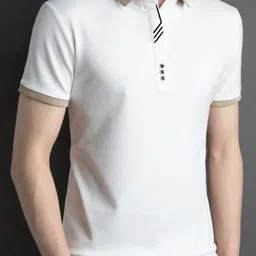 StyleCast x Revolte Men Polo Collar Raw Edge T-shirt-image-5