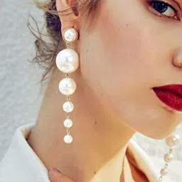 Celestique Pearls Beaded Spherical Drop Earrings-image-57