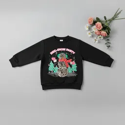 YK Navy Blue Long Sleeve Printed Kids Sweaters-picture-31