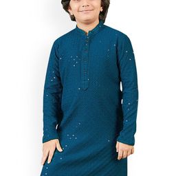 SG YUVRAJ Boys Embroidered Chikankari Khadi Kurta-picture-9