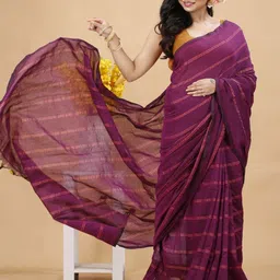 Bong ButiQ Striped Pure Cotton Khadi Saree-picture-17