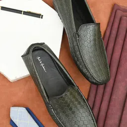 Mast & Harbour Men Textured Loafers-picture-16