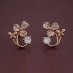 Kushal's Fashion Jewellery 92.5 Sterling Silver Rose Gold-Plated Classic Zircon Studs-picture-53