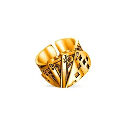Inites Gold Toned Cards Shaped Adjustable Ring-picture-41