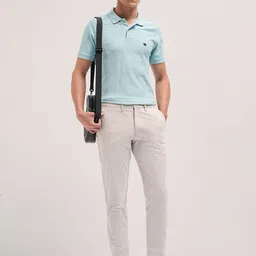 THE BEAR HOUSE Men Cotton Solid Slim Fit Trouser image 2