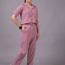 kachhot Girls Striped Top with Trousers Clothing Set image 3