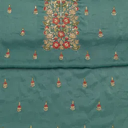 Koskii Floral Embroidered Sequinned Unstitched Dress Material image 4