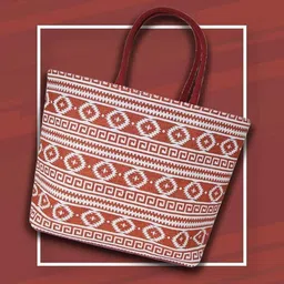 earthbags Geometric Printed Structured Tote Bag image 1