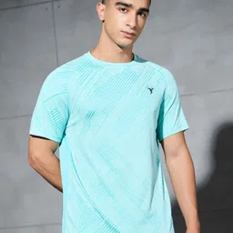 Technosport Abstract Printed Anti Static Slim Fit T-Shirt-picture-15