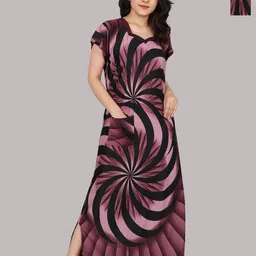 PURSA Women Set Of 2 Printed Maxi Nightdress-image-51