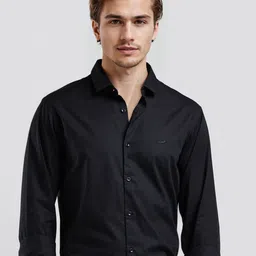 Crocodile Men Comfort Slim Fit Solid Spread Collar Pure Cotton Formal Shirt-picture-37