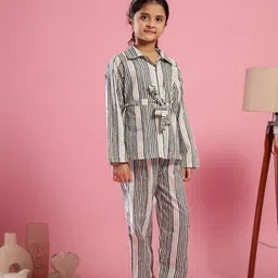 SANSKRUTIHOMES Striped Pure Cotton Co-ords Set-image-2