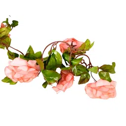 apka mart Pink & Green Hanging Rose Artificial Flower image 2