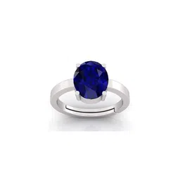 Pranjal Gems Unisex 11.25 Ratti Blue Sapphire Gemstone Studded Adjustable Finger Ring-picture-23