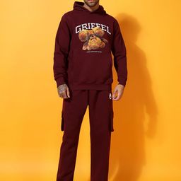 GRIFFEL Men Self Design Long Sleeves Hooded Tracksuits-picture-23