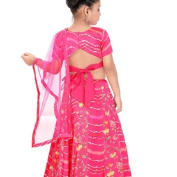 Pragya Exclusive Girls Printed Thread Work Ready to Wear Lehenga & image 3