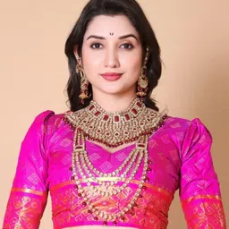 AKSH FASHION Blue Silk Blend Sarees image 3