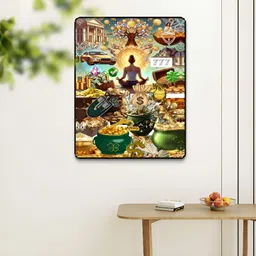 Livin'luxe Blue & Gold-Toned Money Manifestation Vision Board Wall Art-picture-18