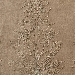 Home Centre Brown Floral Embroidered Cotton Table Placemat image 5