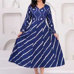 NAVYAAZRI Tie and Dye Print A-Line Midi Dress image 4