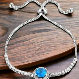 Designs & You Women Silver-Plated Cubic Zirconia Wraparound Bracelet-picture-15