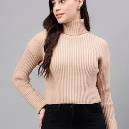 Xpose Ribbed Turtle Neck Acrylic Pullover Sweater-picture-29