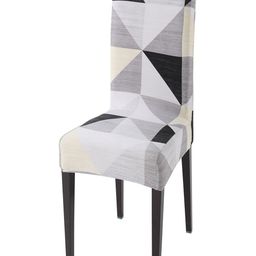 HOKIPO Grey & Black Printed Stretchable Chair Cover-picture-12