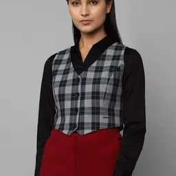 Allen Solly Woman Checked Woven Formal Waistcoat-picture-35