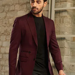 MR BUTTON Slim-Fit Peaked Lapel Collar Single-Breasted Casual Blazer-picture-28