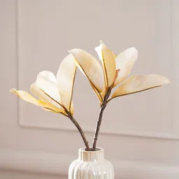 Pure Home and Living Solid Magnolia Leaf Spray White Artificial Flowers and Plants-image-98