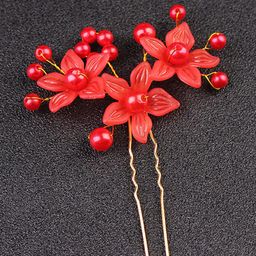 Krelin Set Of 4 Beaded Floral U Pins-picture-26