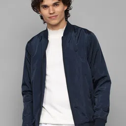Allen Solly Men Navy Blue Bomber Jacket-picture-34