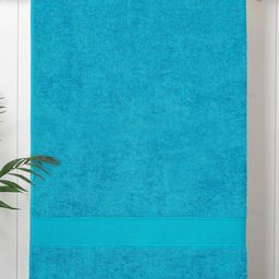 MYTRIDENT Teal 500 GSM Pure Cotton Anti-Bacterial Reversible Bath Towel-picture-9