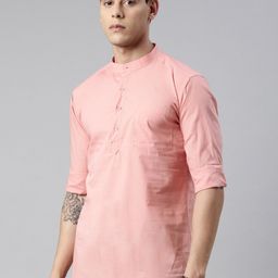 Kryptic Band Collar Pure Cotton Short Kurta-picture-9