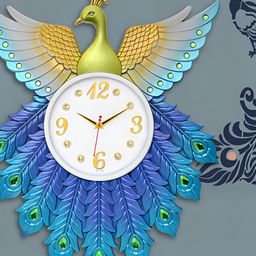 Attractionz Blue& White Round Textured Analogue Contemporary Wall Clock-picture-29