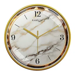RANDOM Beige & White Printed Contemporary Wall Clock-image-52