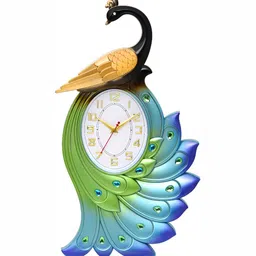 Attractionz Blue & White Oval Textured Analogue Contemporary Wall Clock-picture-38